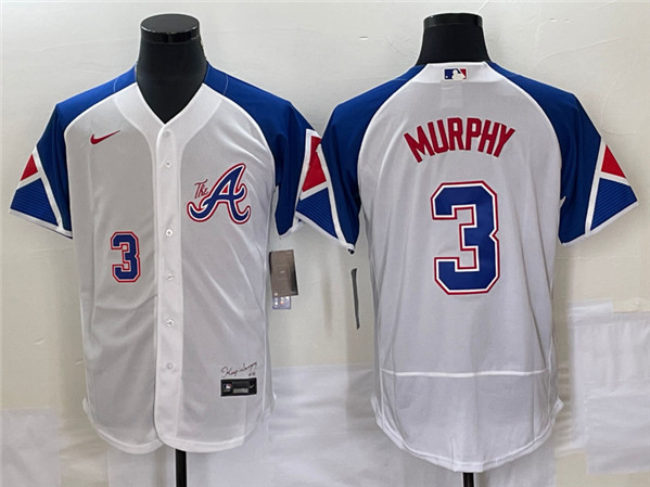 Men's Atlanta Braves #3 Dale Murphy White 2023 City Connect Flex Base Stitched Jersey